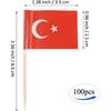 QQSD Turkey Toothpick Flag Turkish Small Mini Cupcake Topper Flags,100 pcs