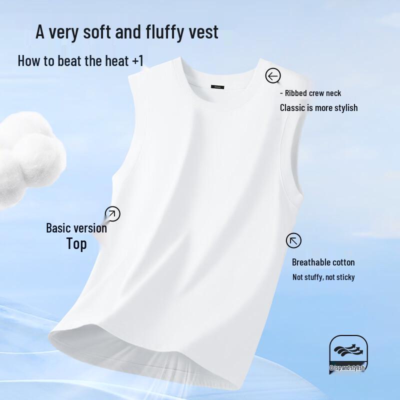 Men's Pure Cotton Round Neck Sleeveless Vest