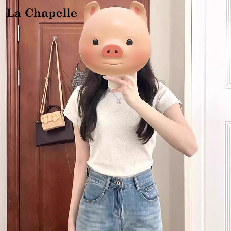La Chapelle 2025 Women s Slim-Fit Round Neck Short Sleeve T-Shirt L