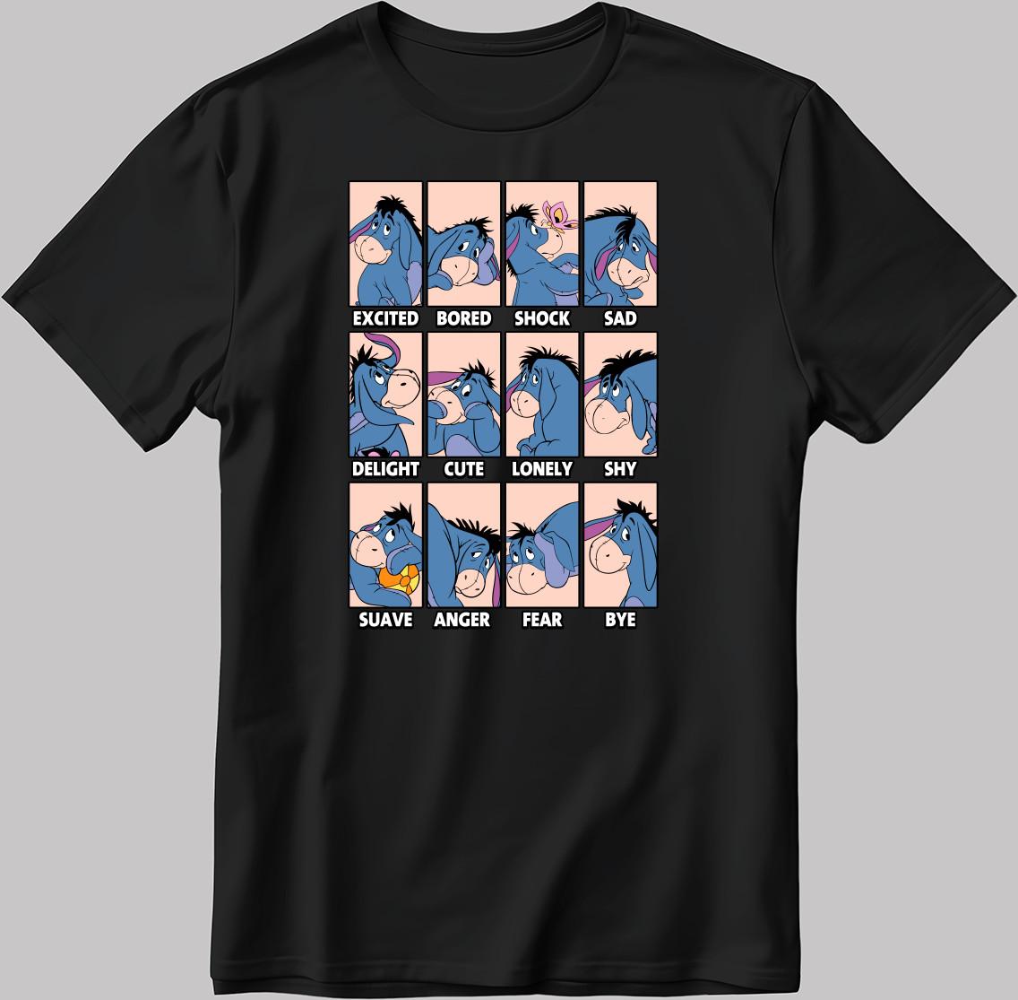Eeyore Disney Moods Short Sleeve W/B Men / Women T Shirt C559 XL