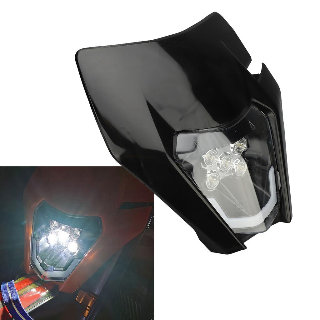 12V Off Road Motorcycle Headlights High Brightness LED Headlamp with Fairing for Dirt Bike Light Modification