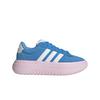 (w) Grand Court Platform Blue Burst Clear Pink