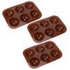 3 Pcs 6 Holes Silicone Baking Mold Semi Sphere Chocolate Bombs Mold for Cake Pudding