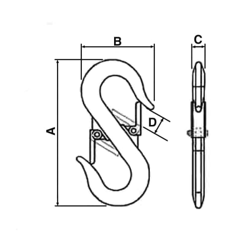 Daidohant Double Hook, Orange, 0.5 Ton Capacity (2-Pack) S-Hook, One-Touch Detachable, Lifting Device (daidohant) 10103264