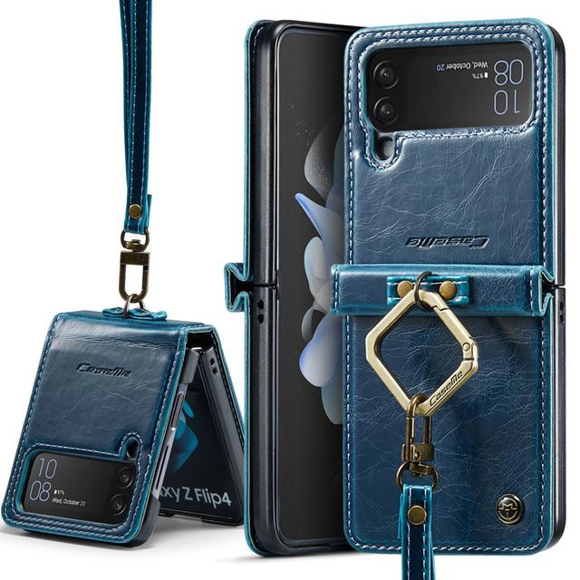 Caseme Retro Geldbörsen Lederhülle Für Samsung Galaxy Z Flip 4 2022 5g Luxus Magneti Kartenhalter Brieftasche Hülle Für Galaxy Z Flip 4