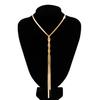 Ingemark Kpop Nastavitelný plochý hadí náhrdelník s dlouhým řetízkem pro ženy St. Temperament Weave Link Choker Šperky na hrudi Dárek Nové