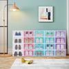 (20) Multicolor Transparent Shoe Storage Boxes with Flip Lids, Stackable Plastic Sneaker Organizer