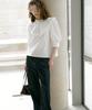 Dyuidyui High-Neck Arch Blouse_White