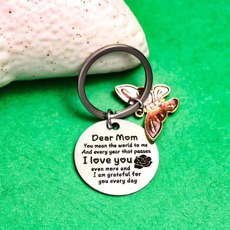 To My Mom Keychain,Stainless Steel Mom Keychain From Son Daughter,Mother’S Day Birthday Gifts,Remember I Love You Mom Key Ring