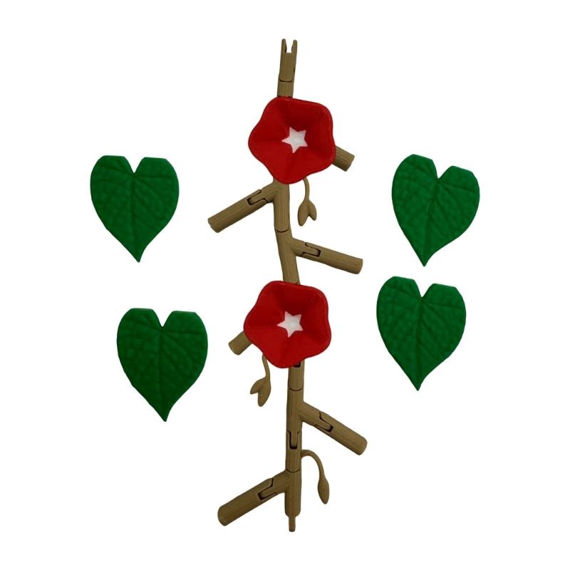 

Climbing Vine Refrigerator Magnets with Movable Leaf And Magnetic Artificial Morning Glory Flowers For Home Decoration красный
