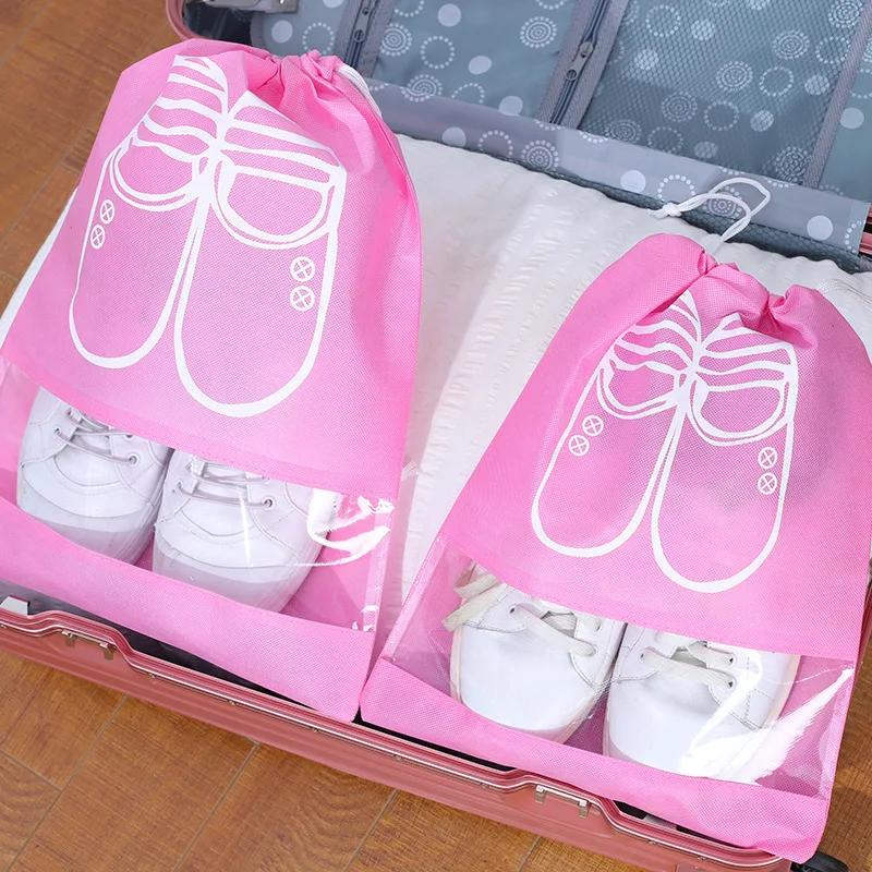 Tragbarer wasserdichter Schuhüberzug mit Kordelzug, staubdicht, Aufbewahrungstasche, Reise-Packbeutel, multifunktionaler Reise-Organizer