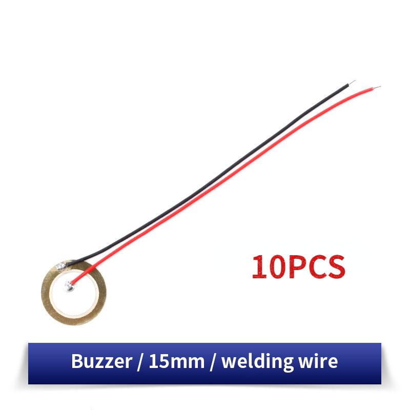 

10/20PCS 15MM Piezo Ceramic Wafer Plate Buzzer Piezoelectric Element Sounder Sensor, with Wire Copper 10PCS