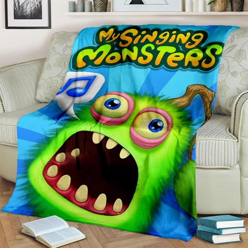My Singing Monsters Video Game Cartoon 3D Blanket,Soft Throw Blanket for Home Bedroom Bed Sofa Picnic Travel Cover Blanket Kids