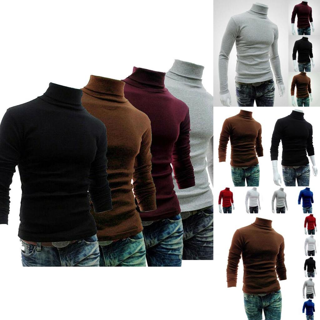 Comfortable Mens High Collar Sweater Turtleneck Long Sleeve Stretch Warm Jumper For Every Occasion