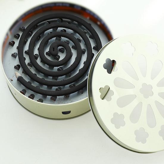 Mosquito Coil Box Hangable Leaky Lid Stainless Handle Design Open Flame Proof Fly Repellent Large Capacity Anti-scalding Incense Household Supplies