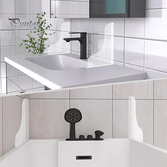 2Pcs Shower Splash Guards Self Adhesive Easy To Install Transparent Design Acrylic Shower Water Guards Bathtub Corner Splash Covers