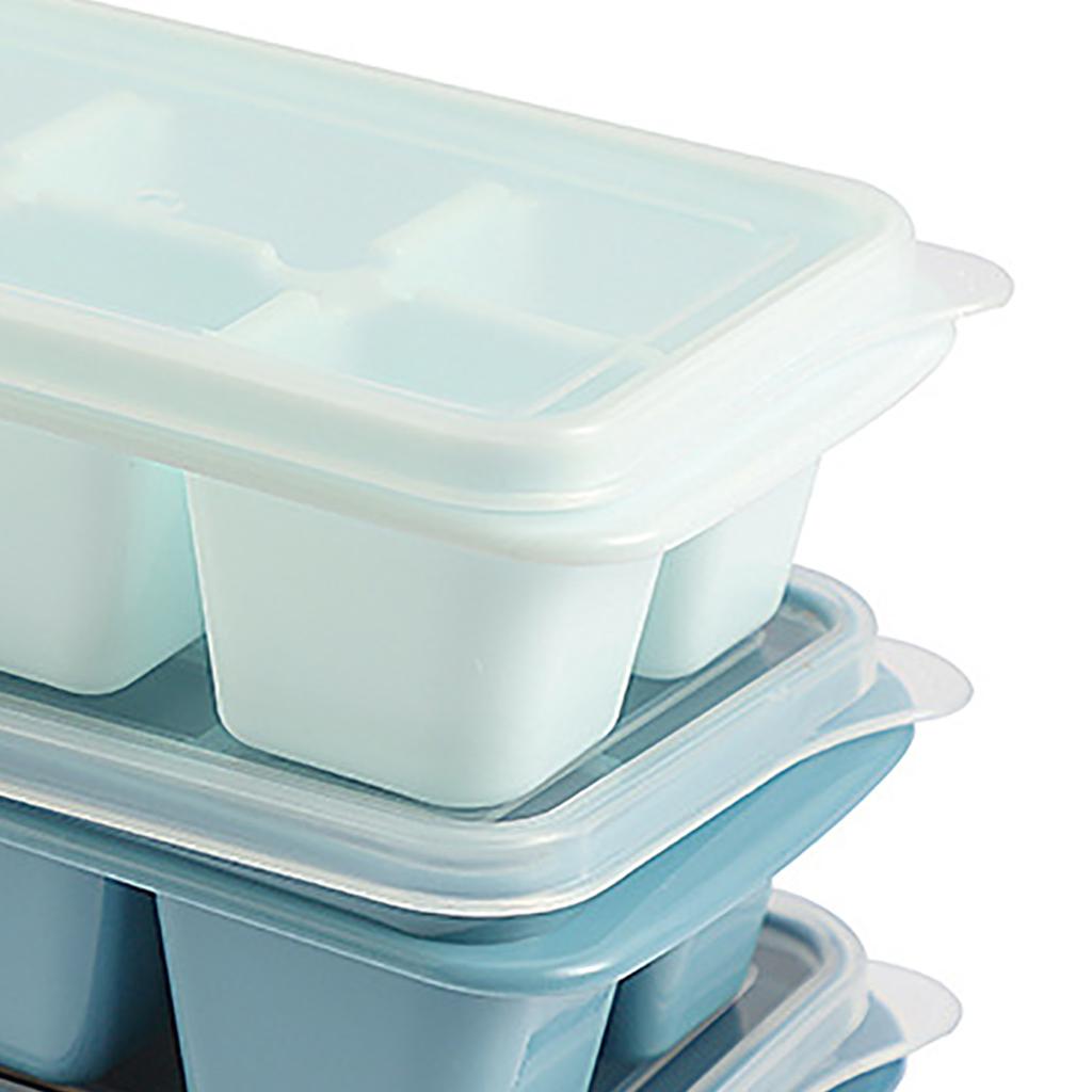 3Pcs Ice Cube Tray Reusable Versatile Easy Operation Silicone Ice Cube Maker Tray Ice Cube Mold with Lid for Home