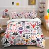 Colorful Animal and Plant Patterns Print Bedding Set 1 Duvet Cover 2 Pillowcases for Adult and Children Luxury Gift Full Size