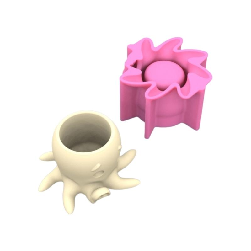 Octopus Succulent Planter Silicone Mold Crafting Vase Moulds Silicone Pen Holder Moulds Silicone Texture for Home Decors