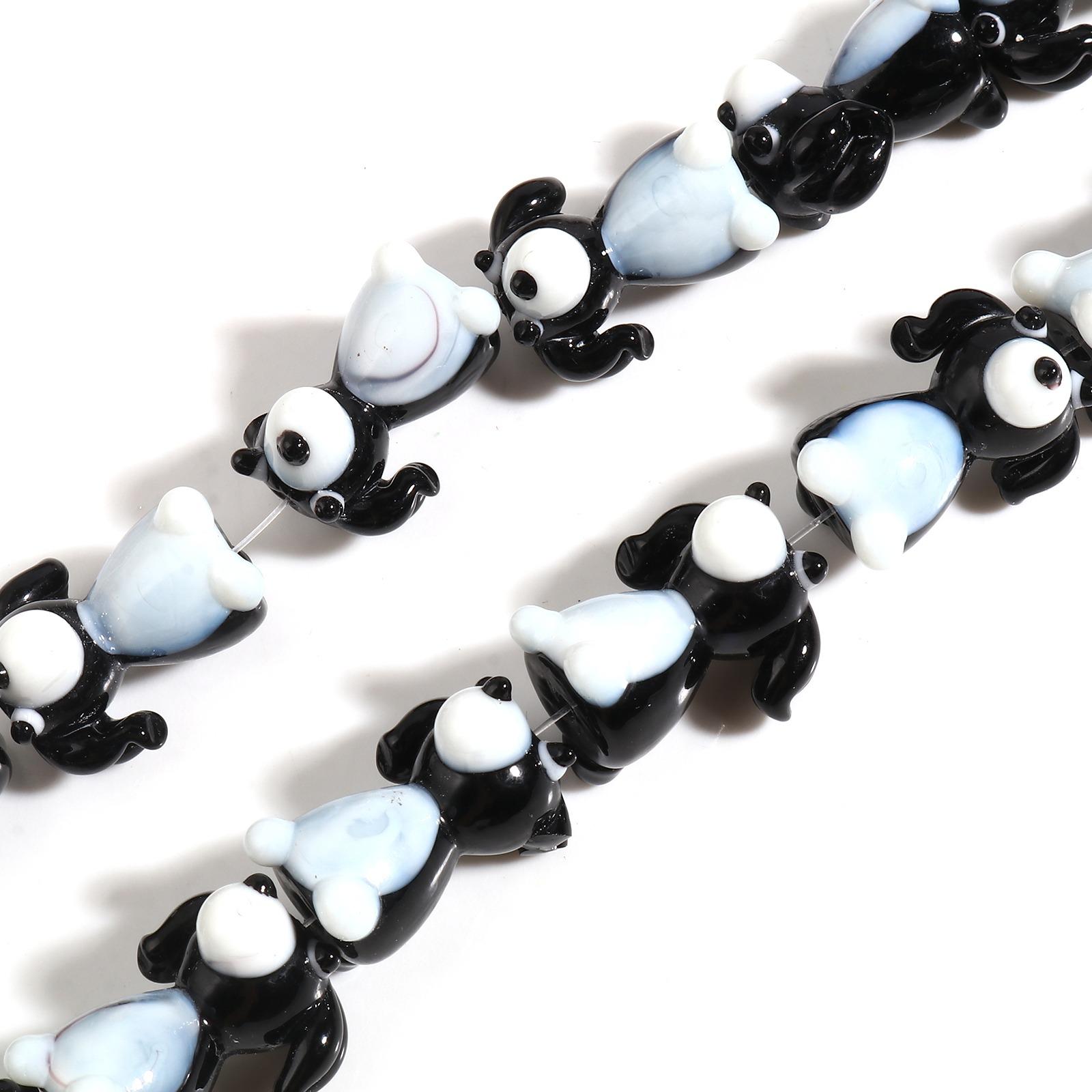 

2PCs Cute Dog Animal Mulitcolor Lampwork Glass Beads Loose Spacer Beads DIY Making Necklace Bracelets Women Jewelry Findings