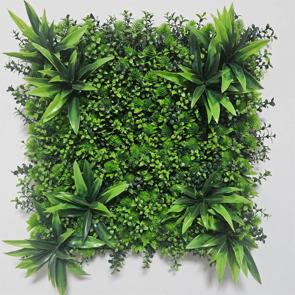50×50cm Artificial Green Plant Wall - Plastic Vertical Garden, Fake Flower Wall, Synthetic Turf Background