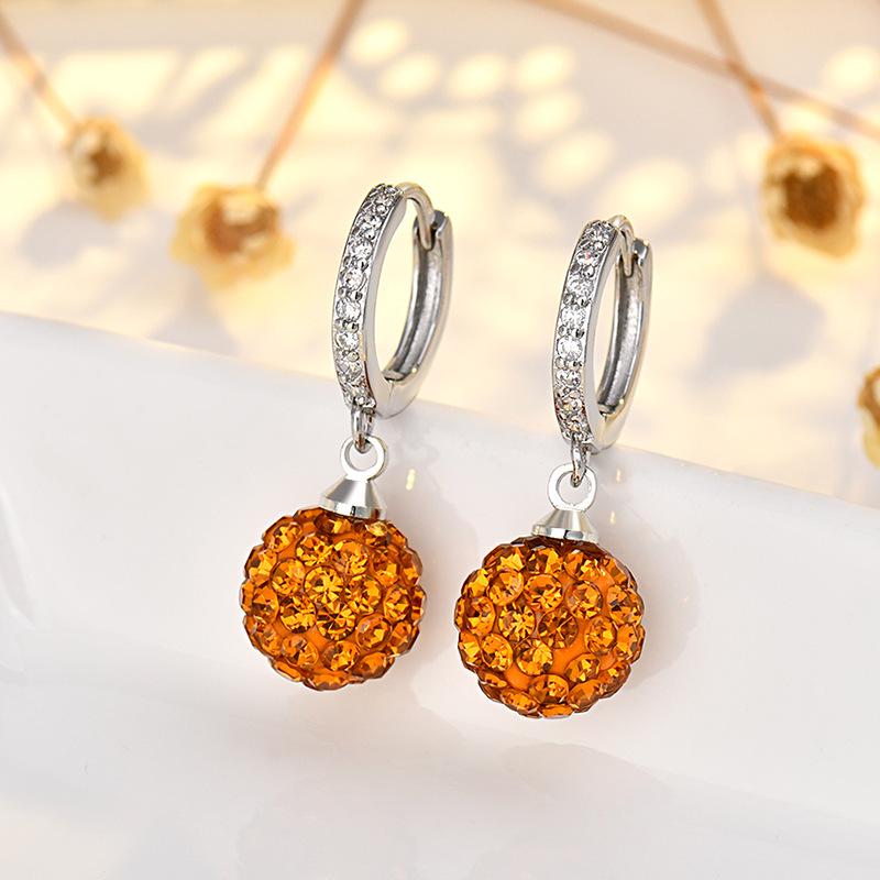 

Серьги-пусеты из стерлингового серебра 925 пробы Гранат Шамбала для женщин - Модные, Простые, Дизайн в виде бриллиантового шара