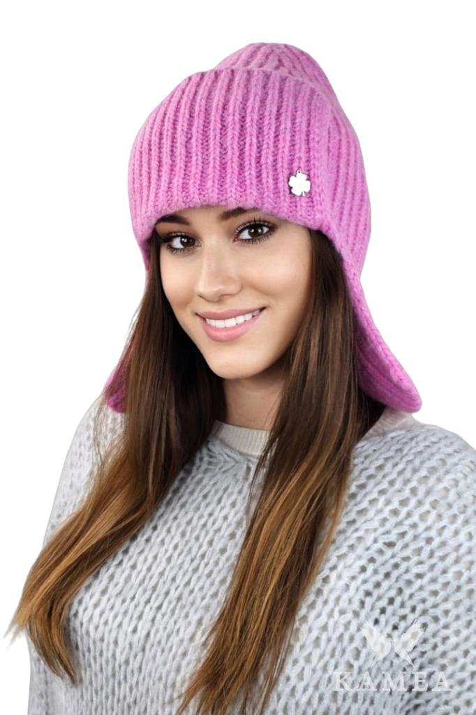 Amethyst Ushanka Winter Hat Color Dark Pink