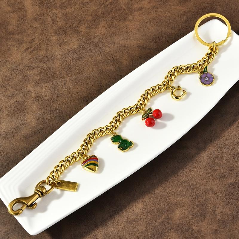 1Pc Shining Cartoon Keychain Bag Chain Colorful  Car Key Chain Metal Key Ring Exquisite Gifts Souvenirs Car Pendant