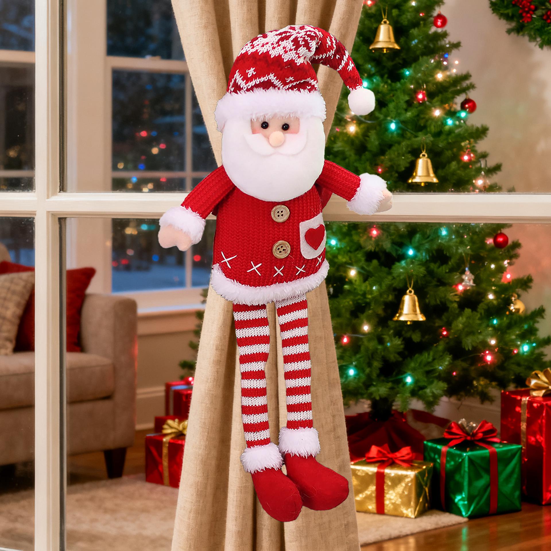 

Еженедельные 3D Подвязки для вязаных штор в виде Санта-Клауса - Рождественский домашний декор