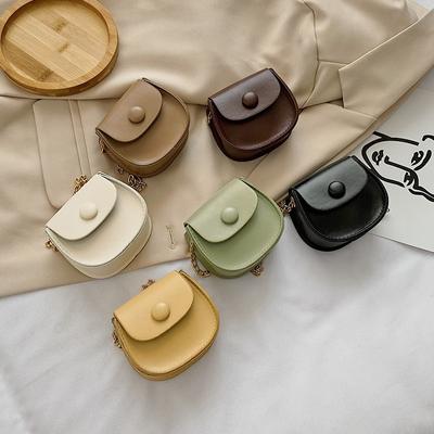 Spring/summer Simple Girl Mini Saddle Bag Female Korean Version Chain Small Bag Single Shoulder Crossbody Bag