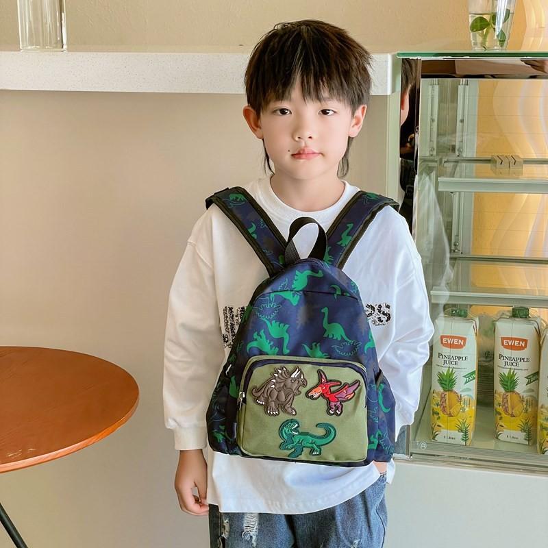 Trendy Cartoon Dinosaur Backpack For Kids Lightweight Stylish Nylon School Bag