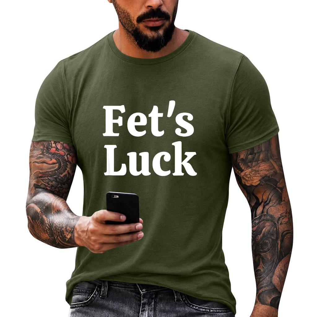 Men's Funny Letter Print Casual Loose Fit Top for Everyday Wear