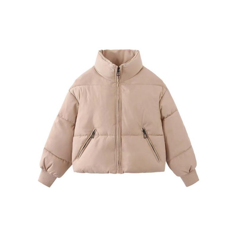 

Новое стильное хлопковое пальто для невысоких женщин с воротником-стойкой и свободным студенческим пальто в гонконгском стиле из хлопка S