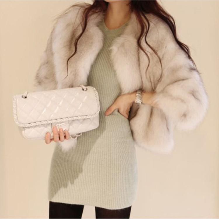 Autumn and winter new imitation fox fur coat women's fashion short slim small fragrant artificial fur coat