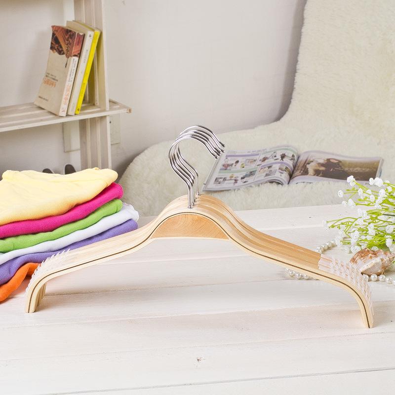42 Cm Non-Slip Wood Clothes Hanger Coat Hanger for Clothing Store Home Suit Plywood Wooden Hangers Smooth Finish 5 Pcs / Lot