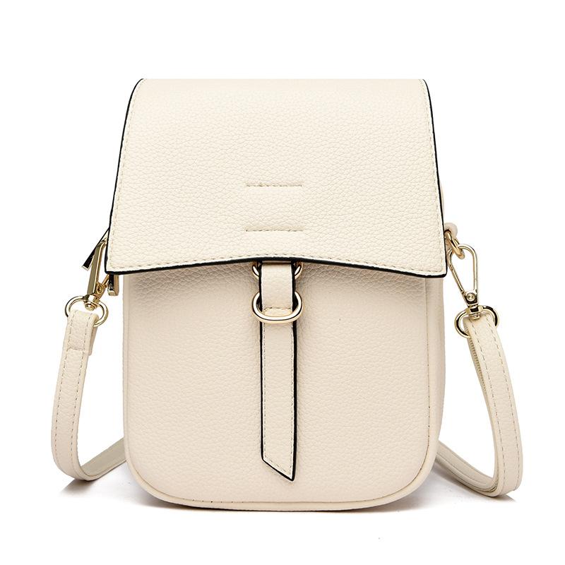 Oblique Span Bag For Mobile Phones Women'S Multi-Function Mini Bag Women'S Vertical Double-Layer Leather Mobile Phone Bag