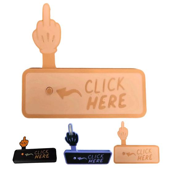 Middle Finger Prank Button Hilarious 3D Printed Surprise Pop-Up Finger Funny Click Here Prank Gift for Adults White Elephant Gag Gift Idea