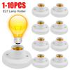 1-10PCS E27 Screw Cap Socket White Ceiling Light Lamp Bulb Fixing Base Stand Light Bulb Holder Spiral LED Bulb Base