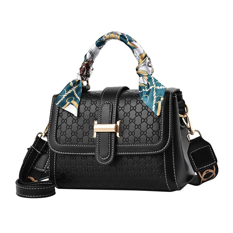 Popular Bag Women's 2025 New Texture Embossed Portable Small Square Bag Fashionable Large Capacity Shoulder Messenger Bag