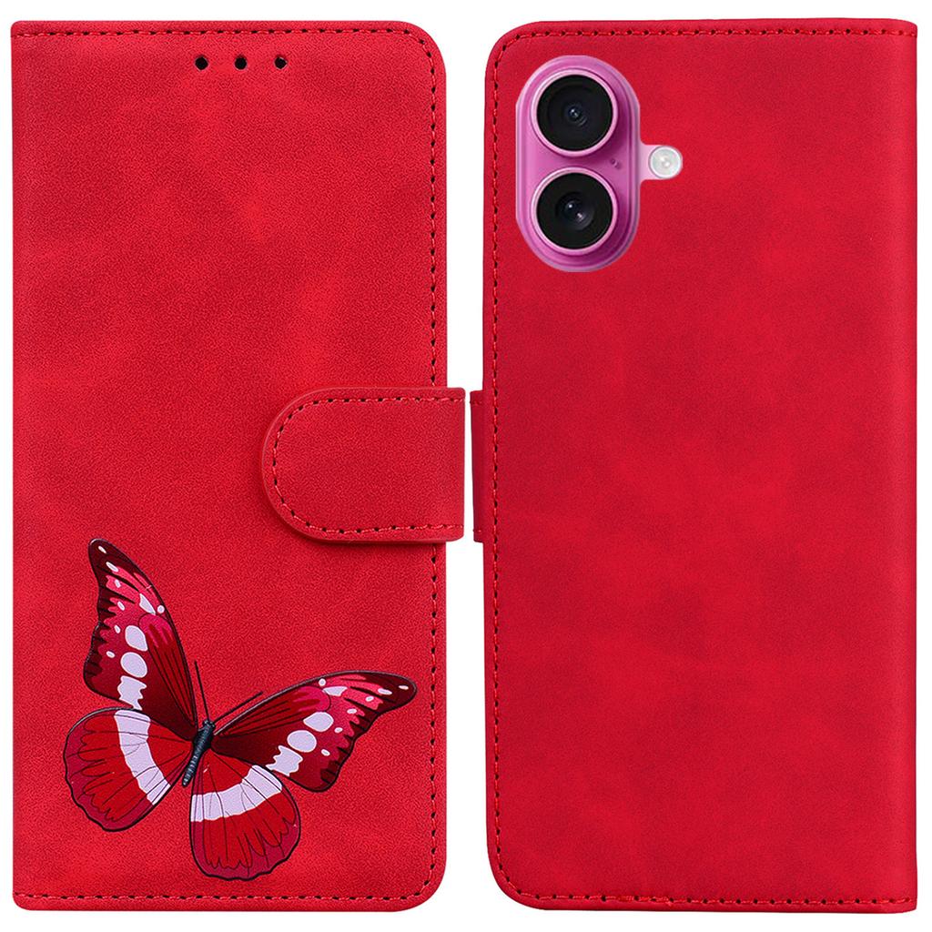 For iPhone 17 Stand Case PU Leather Phone Cover Butterfly Printed
