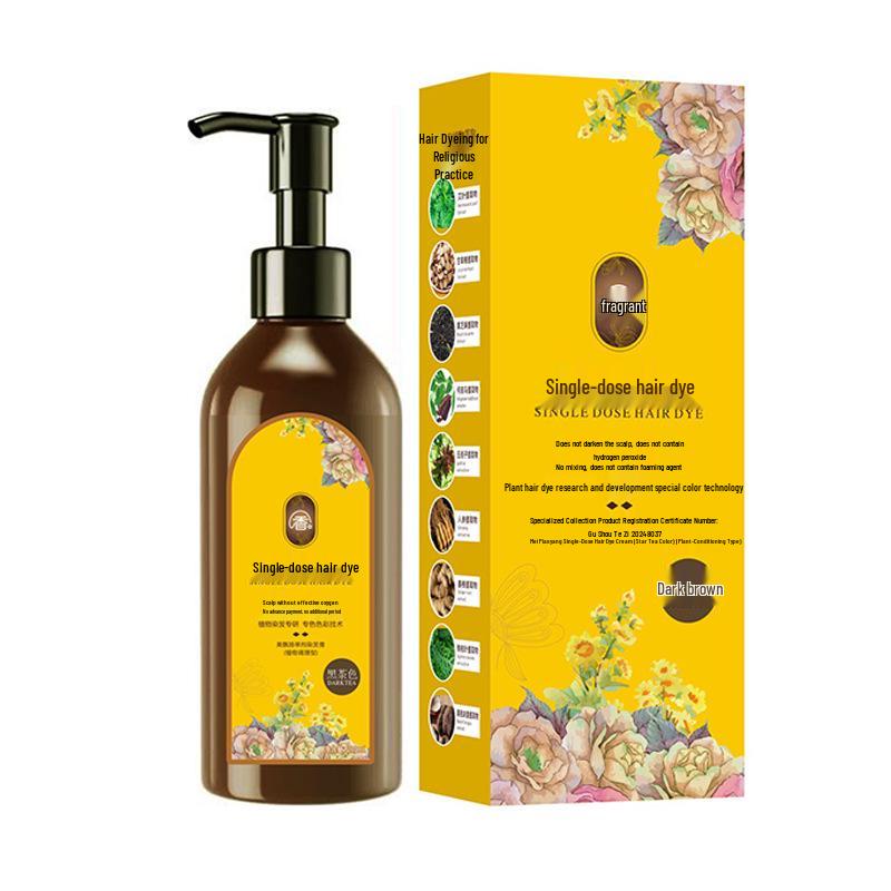 Plant-Based, Gentle, Easy-to-Use Floral Hair Dye Cream - Single-Dose, No Peroxide/Ammonia, Perfect for Home Use