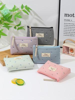 Wasserdichte Canvas Kosmetik- und Federtasche im Ins-Stil für Damen - Reiseaufbewahrung & Kulturtasche