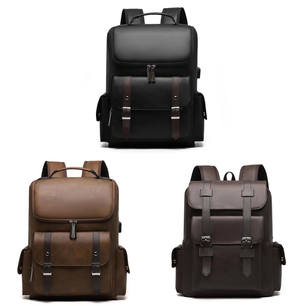 Zaino Retro Britannico in Ecopelle con Spallacci Regolabili per Viaggio e Uso Quotidiano