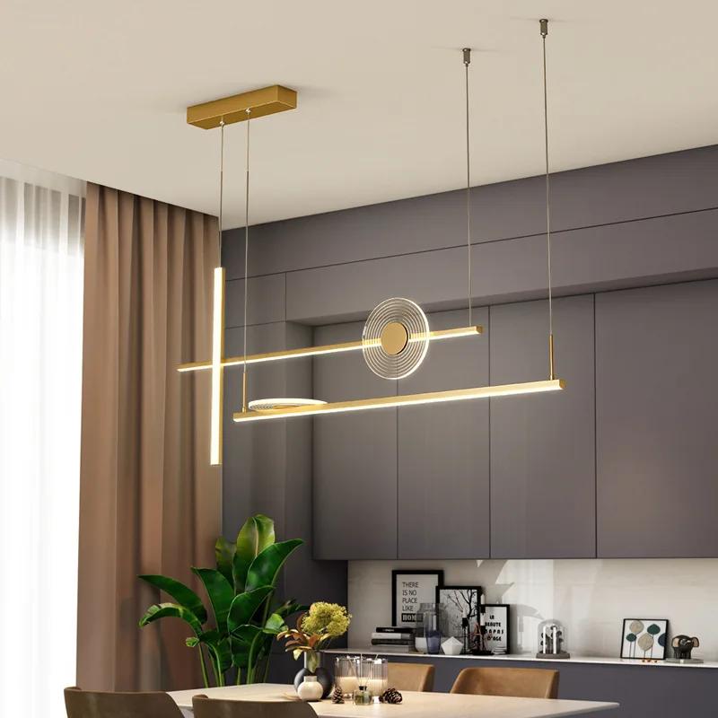 Gold Chandelier for Home Kitchen Dining Living Room Modern LED Hanging Ceiling Pendant Lamp Over The Table Indoor Lighting 2025