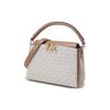 Michael Kors Karlie Cow Leather Shoulder Bag, Crossbody Bag, Handbag Small Women's Vanilla White/Acorn Brown 32F1GCDC1B-149