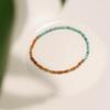 Minimalist Chinese Olive Pit & Turquoise Buddhist Beaded Bracelet – Versatile Literary Jewelry