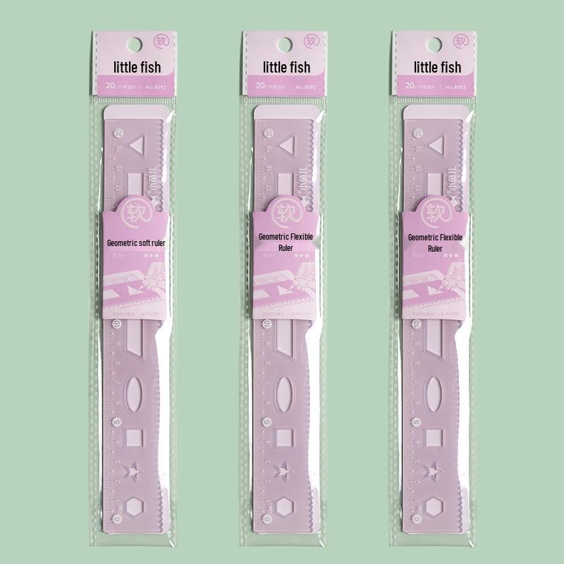 Little Fish 20cm Bendable Geometric Ruler for Students 20cm