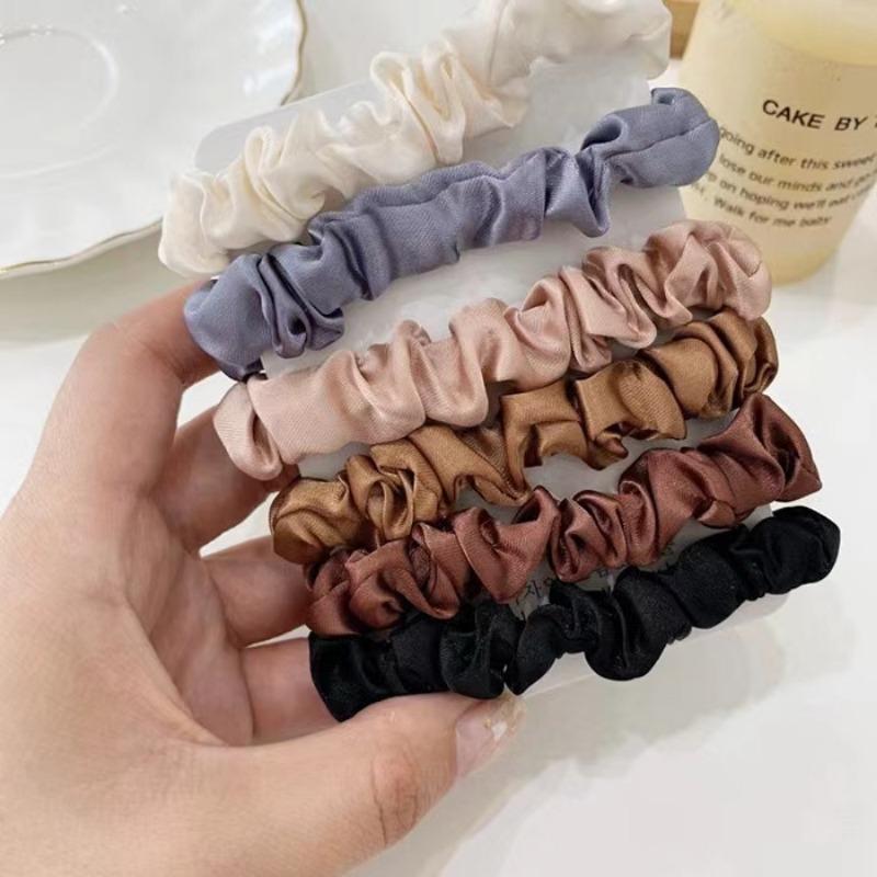 Advanced and Elegant, Minimalist Simulation Silk Hair Loop, Versatile, High-end Tie Hair Rope, High Ponytail Leather Band.