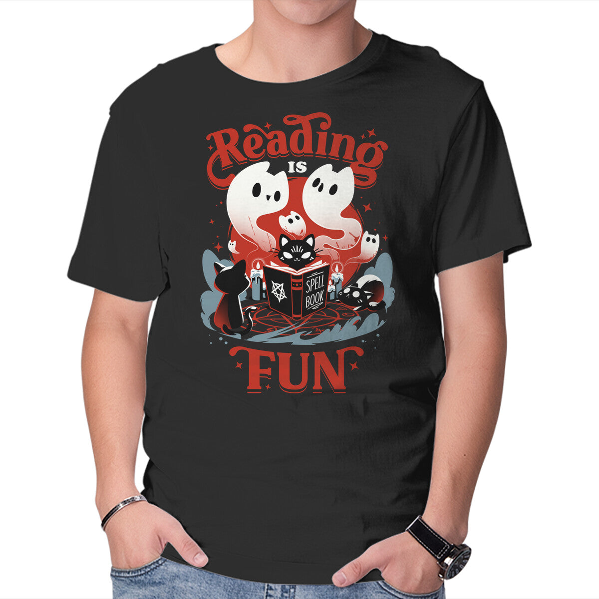 Unisex Crew Neck T-Shirt Occult Reading Graphic Short Sleeve Casual Tee XXXL