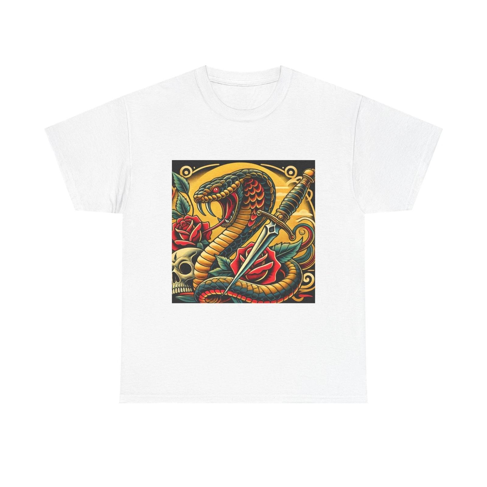 Snake Bite Unisex Tee Snake Lover Shirt Reptile Graphic T-Shirt Venomous Serpent L